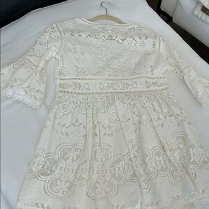 Spell White Lace Mini Dress M Lux +++
